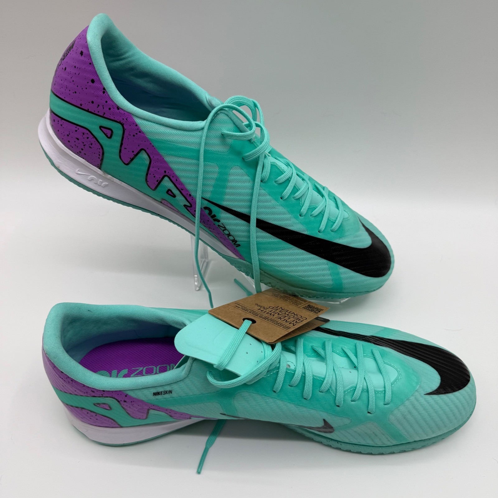 Nike Zoom Vapor 15 Academy Ic Soccer Shoes Dj5633-300 Turquoise Purple Size 13